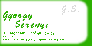 gyorgy serenyi business card