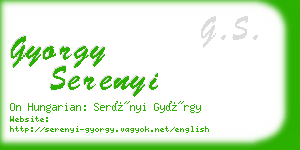 gyorgy serenyi business card